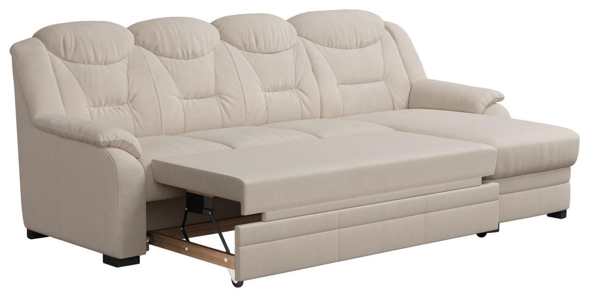 Rohová sedačka MARCUS, pravá, béžová žinylka - černá/béžová, Basics, textil/plast (257/162cm) - MID.YOU