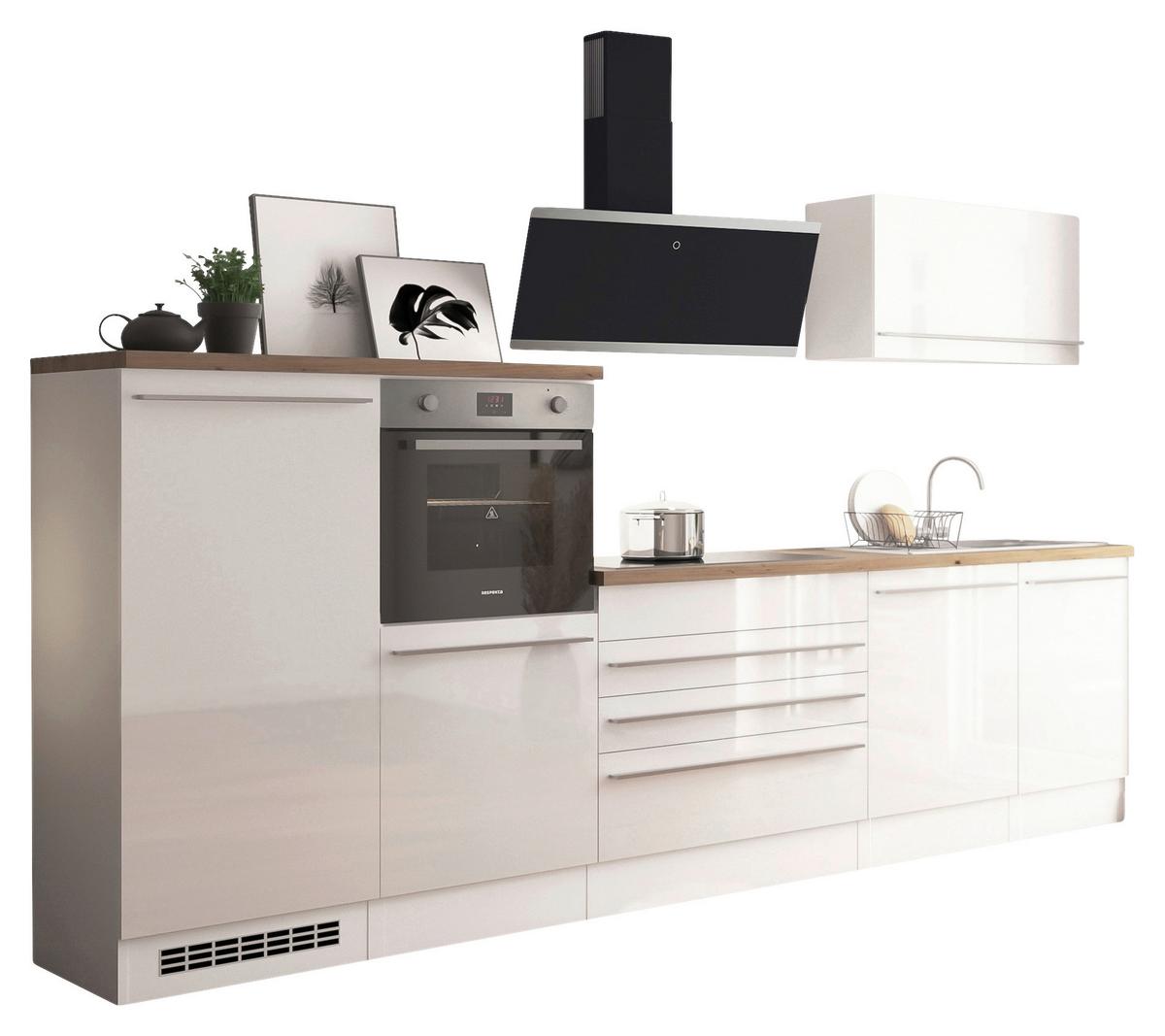 Küchenblock Gabriel Weiß B: 320 Cm - Wildeiche/Weiß, Design, Holzwerkstoff (320cm) - Respekta