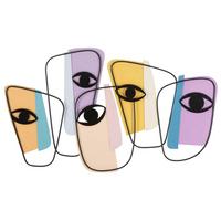 Wanddeko Eyes A Beige, Gelb, Lila B: 120 cm - Gelb/Beige, Basics, Metall (120/72/2cm)