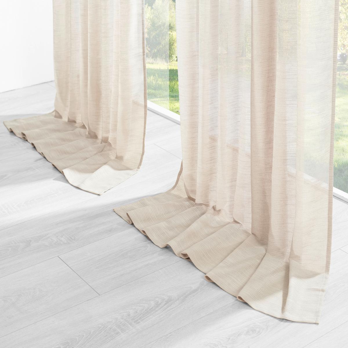 HOTOVÝ ZÁVES Eva, 140/255cm, béžová - béžová, Romantik / Landhaus, textil (140/255cm) - Premium Living