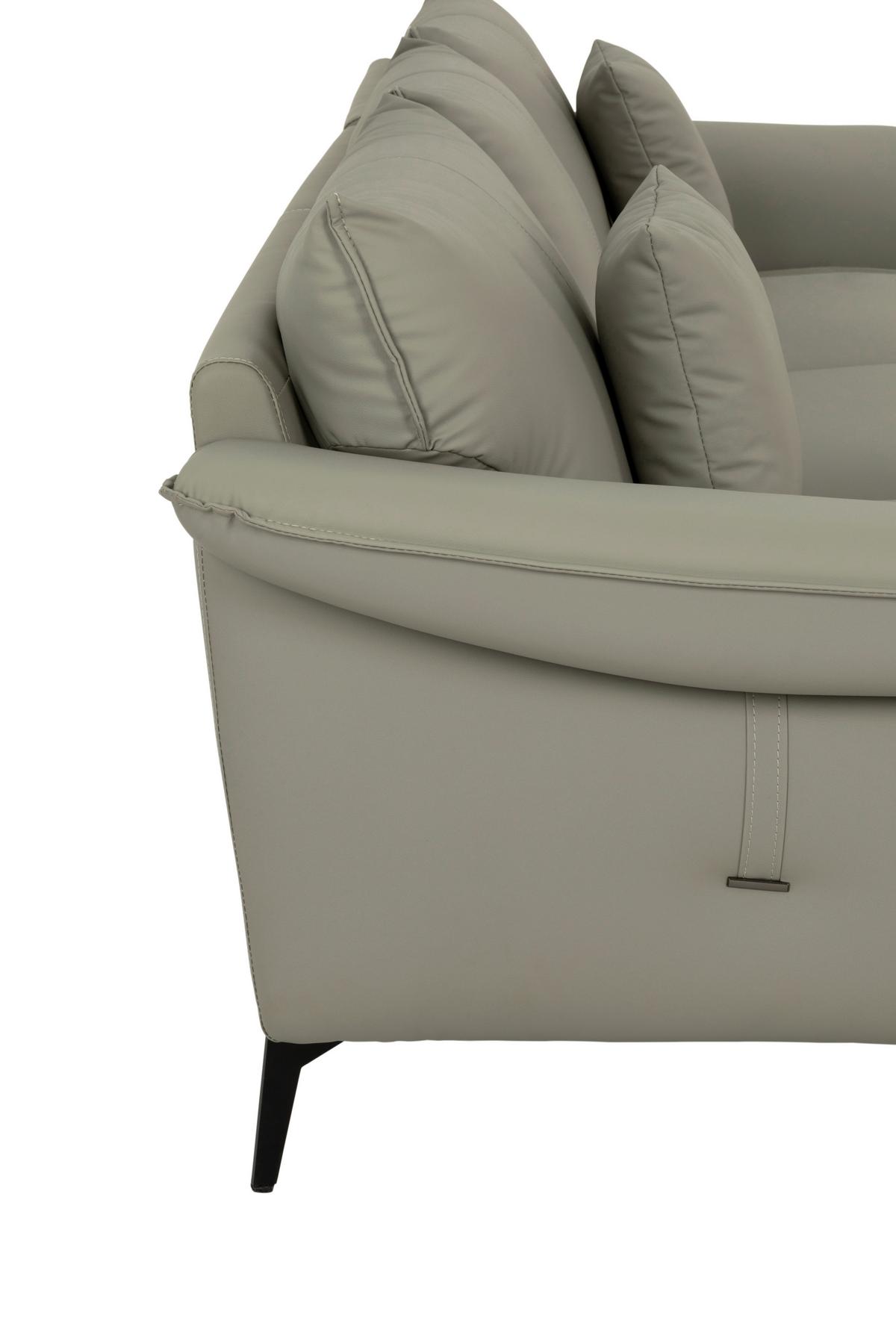 3-Sitzer-Sofa Daniele - Taupe/Schwarz, Design, Textil (289/84/92cm) - MID.YOU