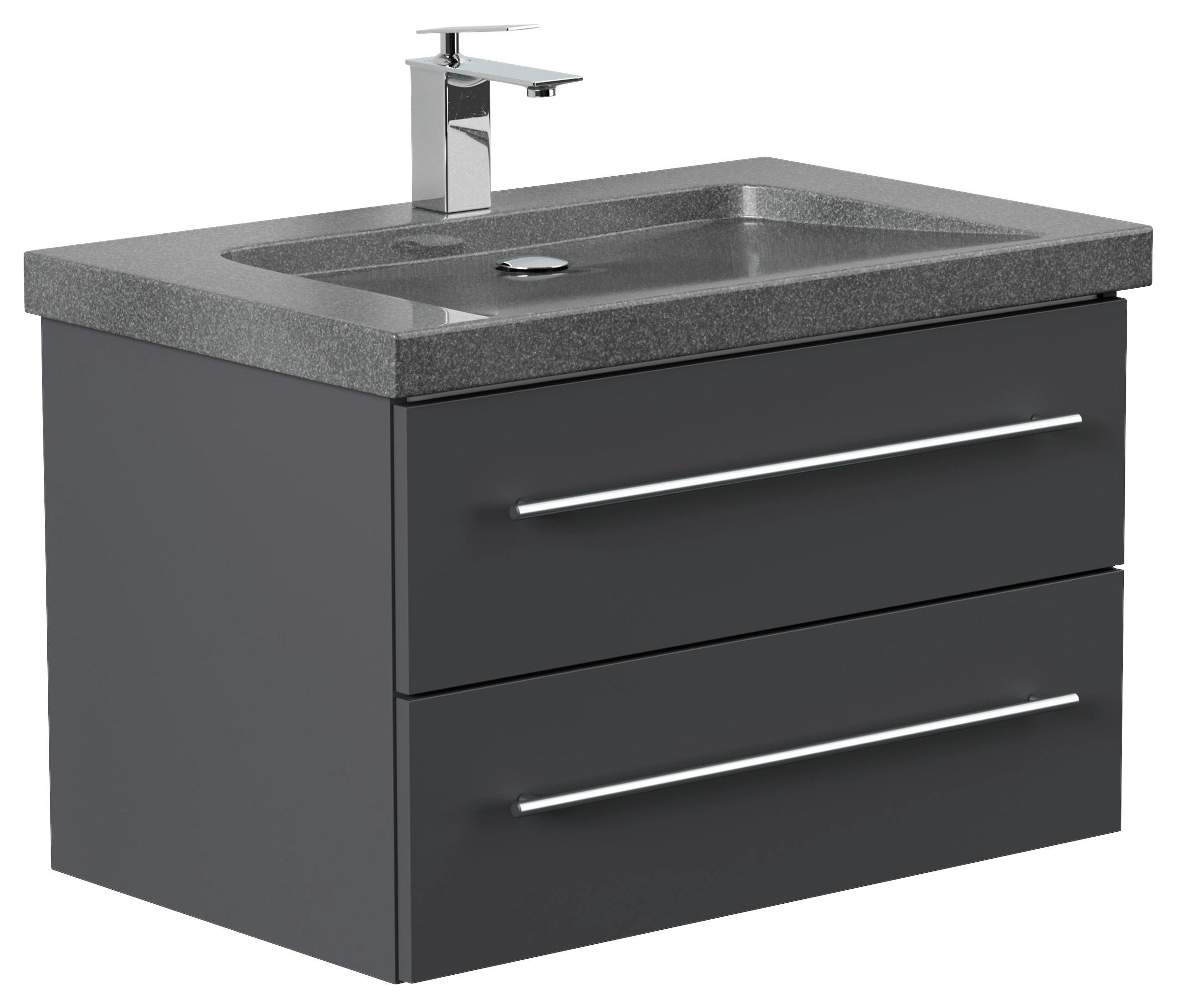 WASCHTISCHKOMBI Yamo, Graphitfarben B: 75 cm - Graphitfarben, Basics, Holzwerkstoff/Stein (75cm) - MID.YOU