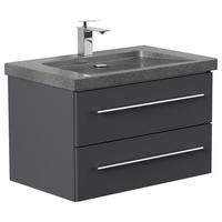 WASCHTISCHKOMBI Yamo, Graphitfarben B: 75 cm - Graphitfarben, Basics, Holzwerkstoff/Stein (75cm) - MID.YOU
