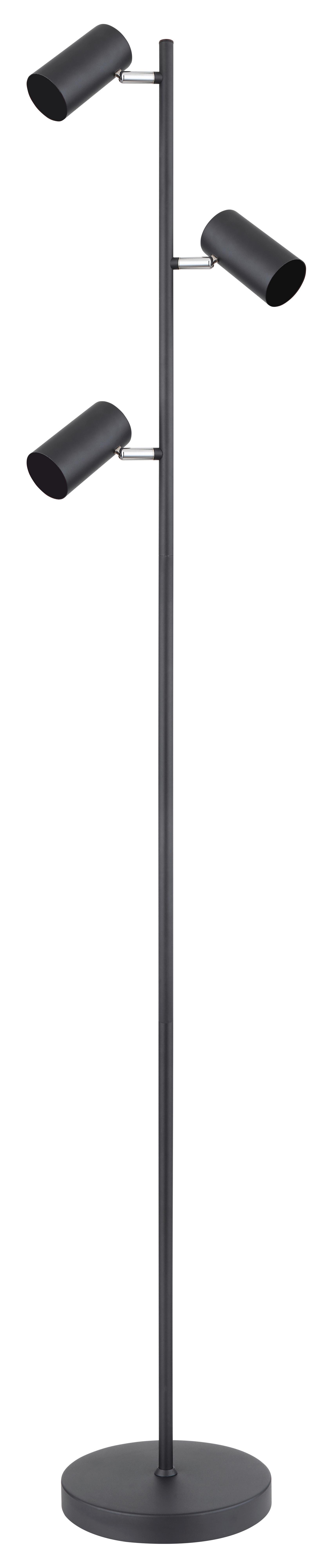 Stojací Svítidlo Witmo, V: 154cm, Černá - černá, Moderní, kov (23/154cm) - Modern Living