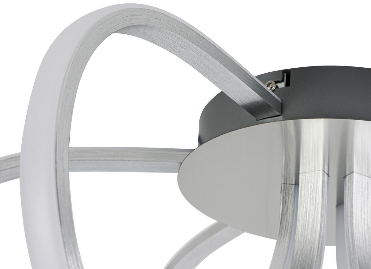 LED-Deckenleuchte Casey - Silberfarben/Nickelfarben, Basics, Kunststoff/Metall (55/22cm) - Luca Bessoni