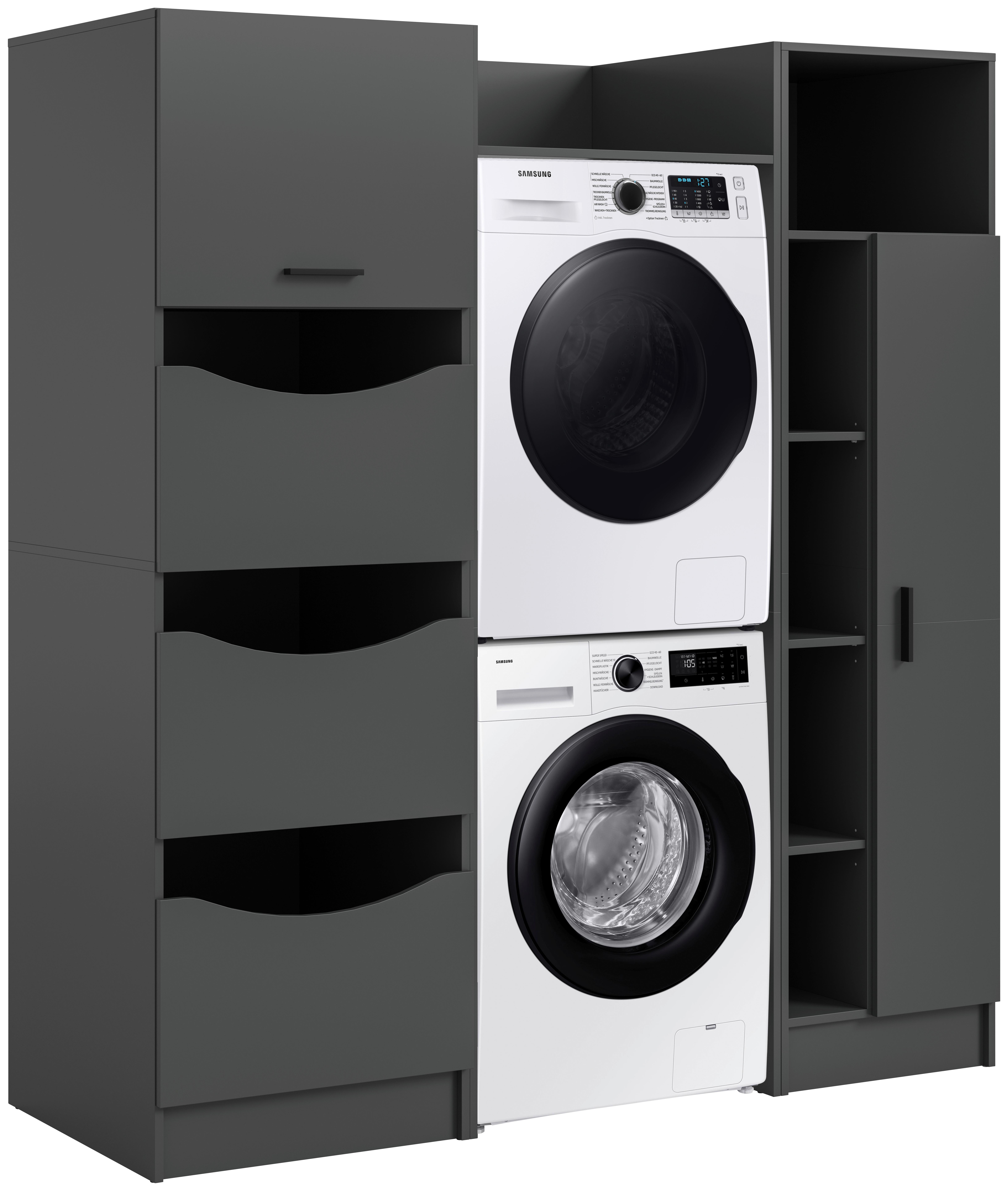 Hauswirtschaftsraum Free Anthrazit B: 176cm - Anthrazit, Basics, Holzwerkstoff (176/195/68cm) - MID.YOU