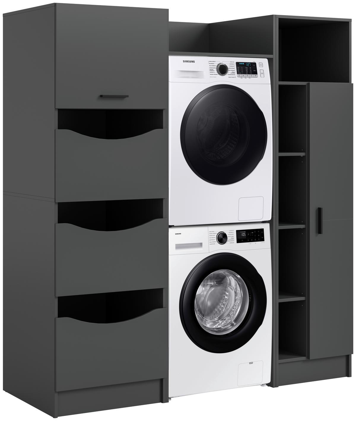 Hauswirtschaftsraum Free Anthrazit B: 176cm - Anthrazit, Basics, Holzwerkstoff (176/195/68cm) - MID.YOU