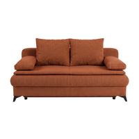 Rozkladacia pohovka KEN, hrdzavá - oranžová/čierna, Konventionell, kompozitné drevo/textil (209/105cm) - Based