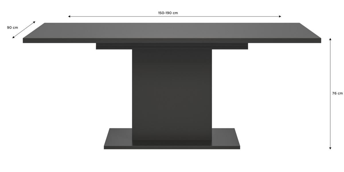 VÝSUVNÝ STŮL MARLON 150 AZ - šedá, Konvenční, kompozitní dřevo (150-190/76/90cm) - MID.YOU