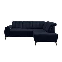 Ecksofa mit USB Anschluss Sano, Dunkelblau,s: 261x200 cm - Schwarz/Dunkelblau, MODERN, Textil (261/200cm) - Livetastic