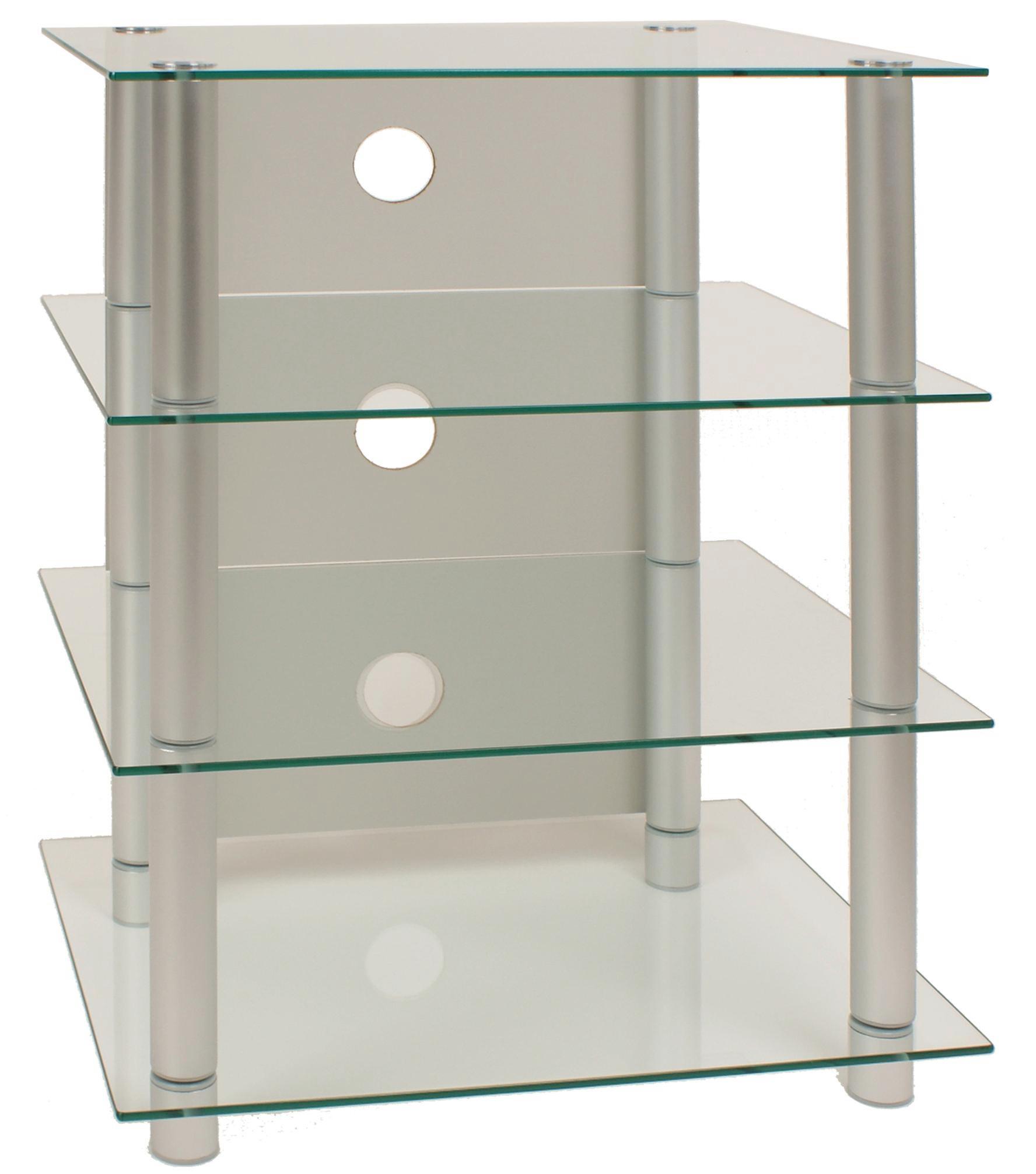 Phonotisch Blados B: 54 cm - Silberfarben, KONVENTIONELL, Glas/Metall (54/70/45cm)