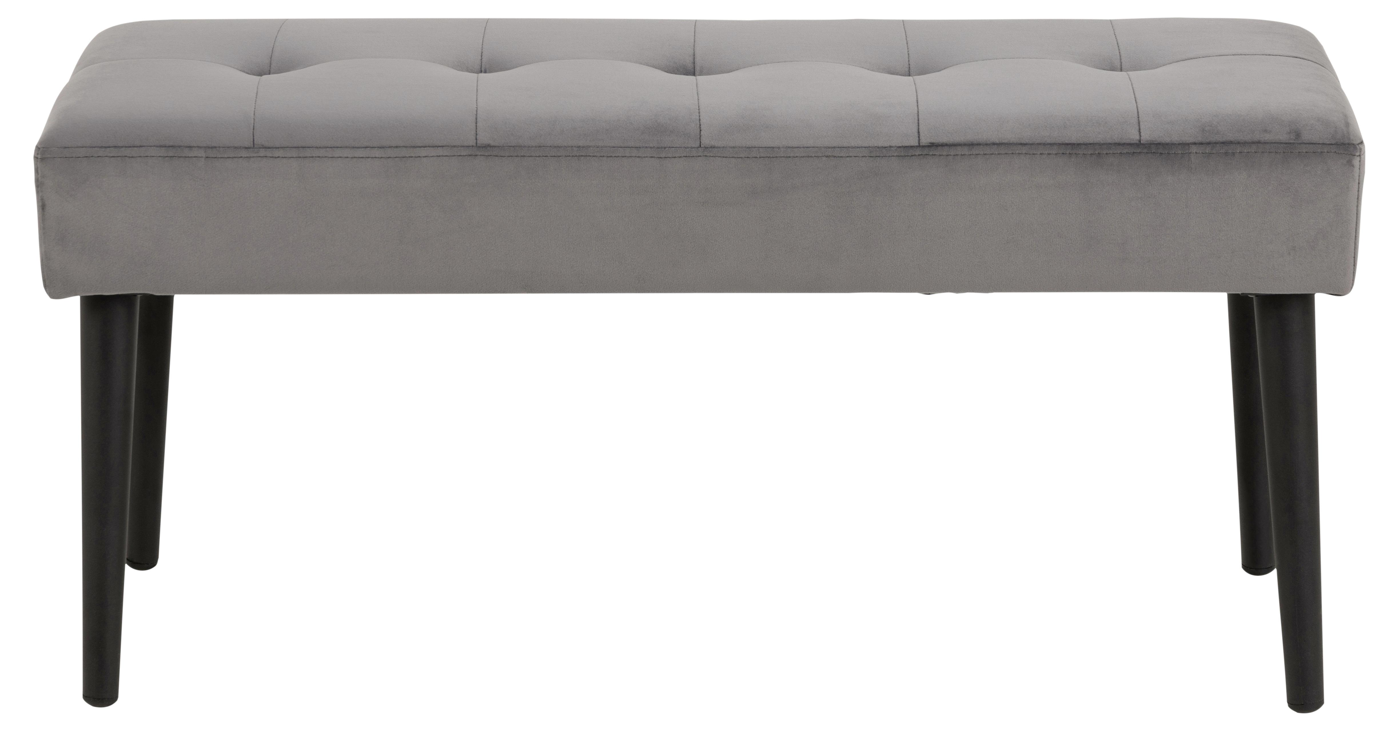 Lavice Glory Šedá - černá/tmavě šedá, Design, kov/textil (95/45/38cm)