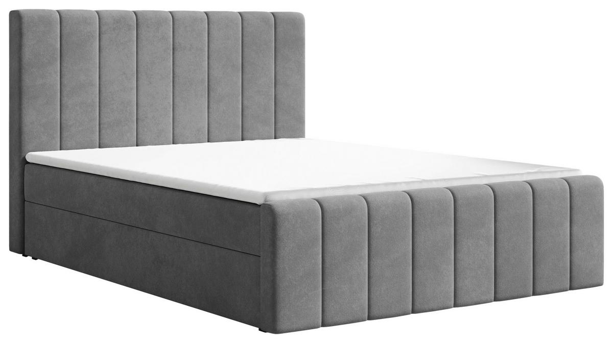 BOXBETT Lila Graphitfaren 160x200cm - Graphitfarben/Schwarz, MODERN, Holz/Kunststoff (160/200cm) - MID.YOU