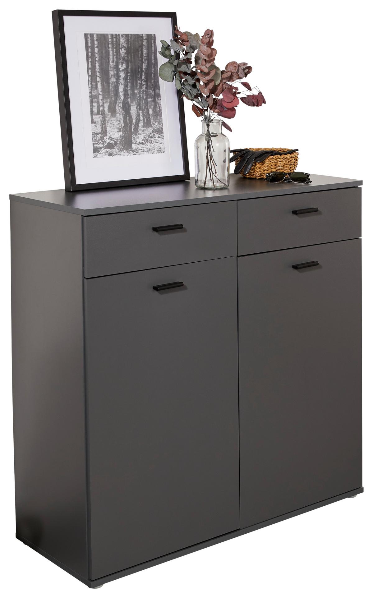 Schuhschrank Daniela Anthrazit 2-Türig B: 100 cm - Anthrazit, MODERN, Holzwerkstoff (100/100/40cm)
