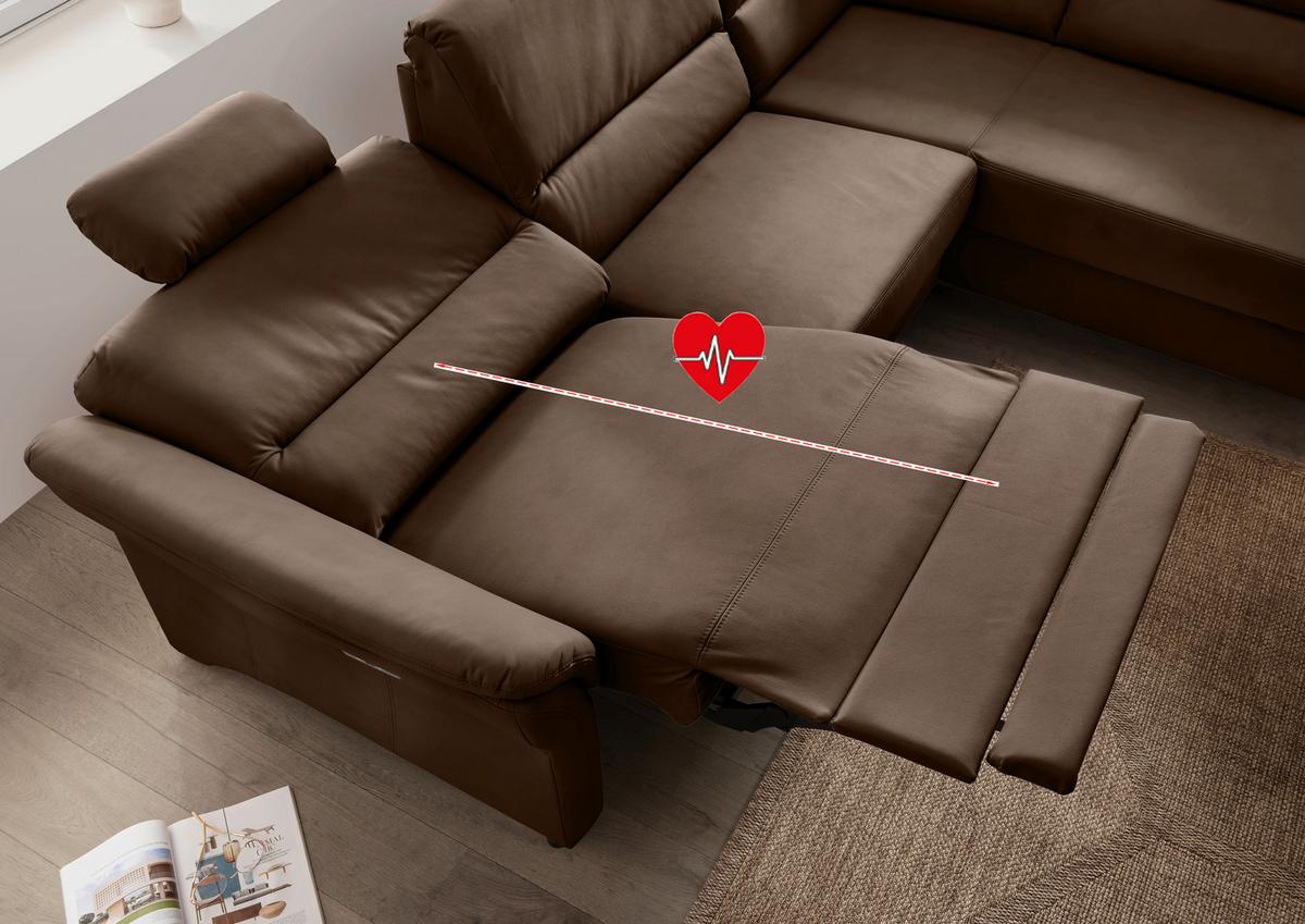 Ecksofa Cavoli, Braun S: 266x190 cm - Schwarz/Braun, MODERN, Textil (266/190cm) - Livetastic