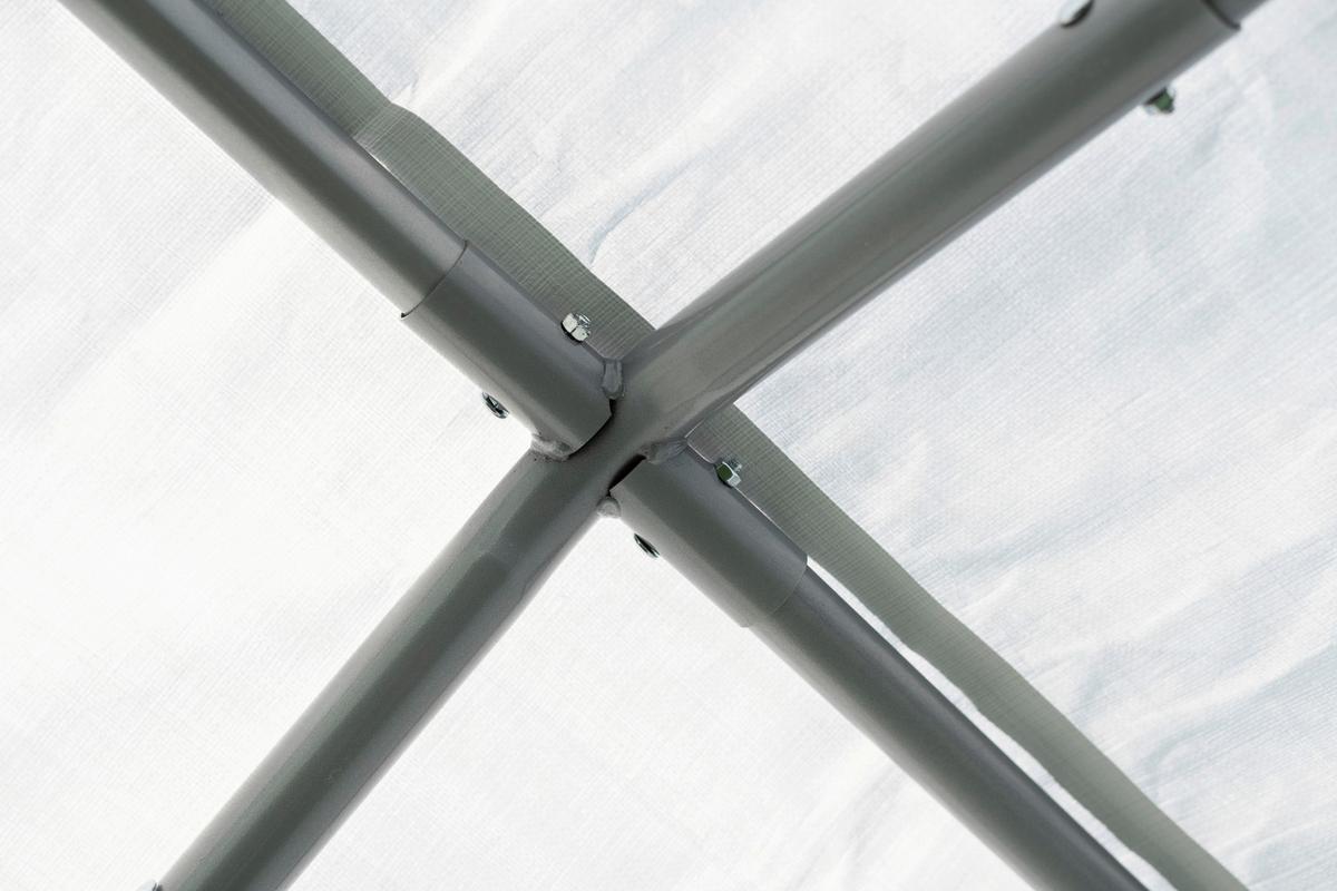 Zeltgarage Weidezelt Garage 18 M² - Grau, Basics, Kunststoff (370/260/490cm)