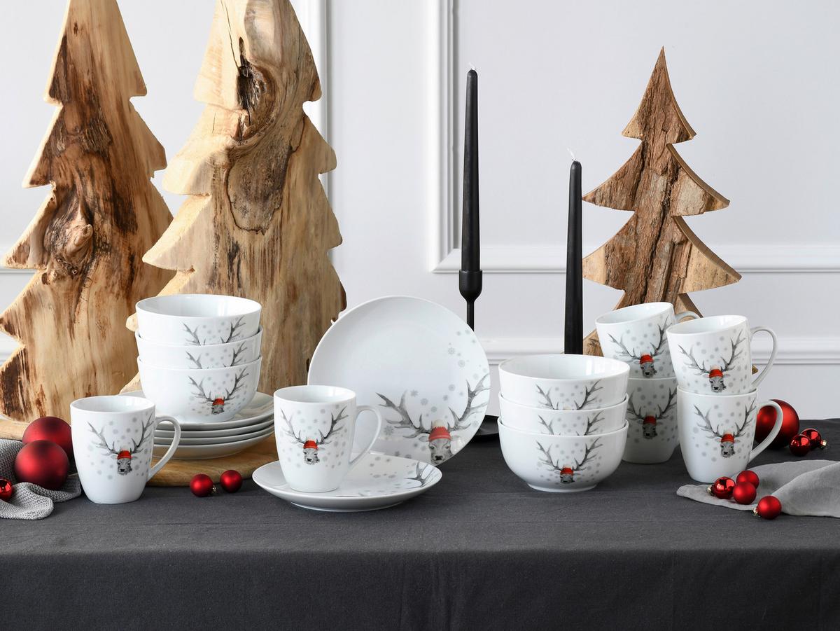 Kombiservice Luna Hirsch 18--Teilig. Weiß - Weiß, Basics, Keramik - Creatable
