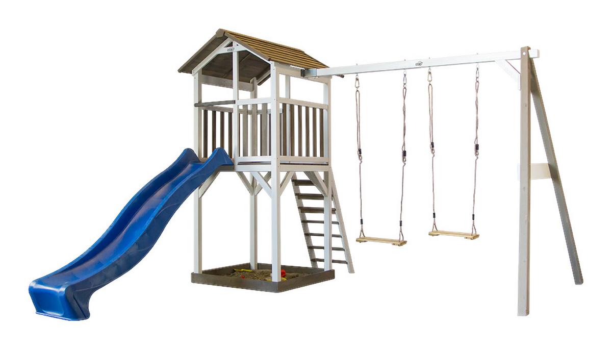 Spielturm Sunny Beach Tower Ds Schaukeln, Rutsche, Sandkiste - Blau/Weiß, MODERN, Holz (349/242/350cm) - Ambia Garden