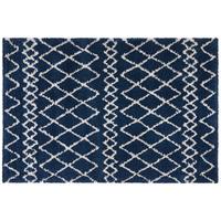 Hochflor Teppich Weiß/Blau Jenson 160x230 cm - Blau/Weiß, Basics, Textil (160/230cm) - James Wood