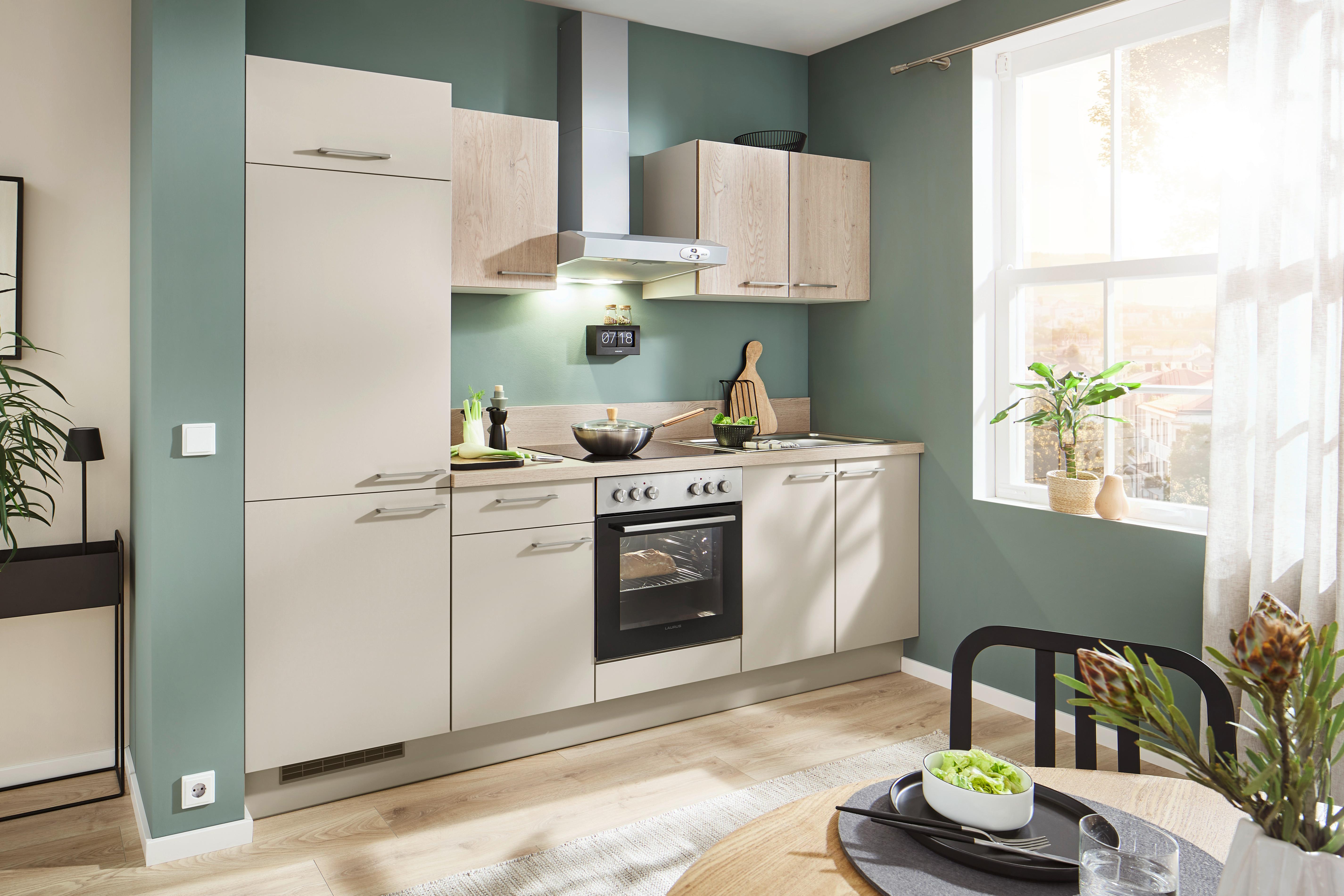 Küchenblock Pn80/pn100 - Kaschmir/Eichefarben, MODERN, Holzwerkstoff (260cm) - Pino