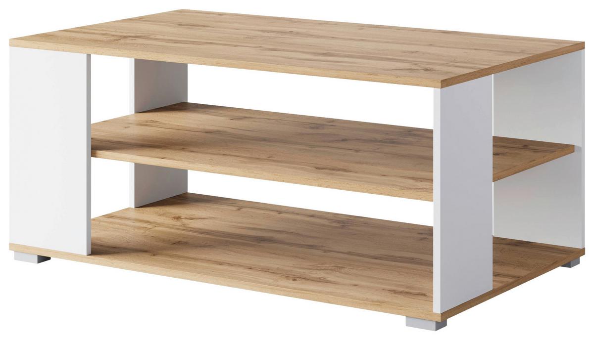 Couchtisch Narobi-i Eiche Wotan/weiß B: 100 Cm - Eiche Wotan/Weiß, Trend, Holzwerkstoff/Kunststoff (100/60/45cm) - P & B