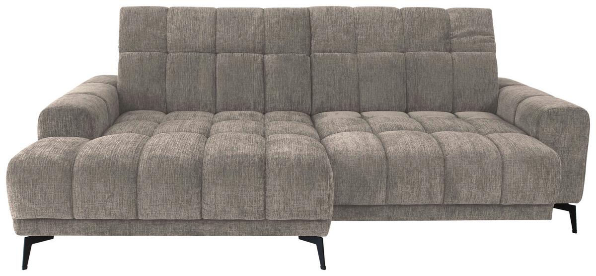 Rohová sedačka LAYA, levá, šedohnědá žinylka KANSAS - šedohnědá, Moderní, textil (155/250cm) - Premium Living