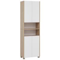 Hochschrank Juba H 570 - Eichefarben/Weiß, MODERN, Holzwerkstoff (57/186,5/33,1cm) - MID.YOU