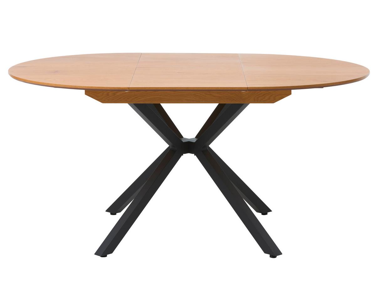 Esstisch Cesura Eichefarben, L: 120 Cm - Eichefarben/Schwarz, MODERN, Holzwerkstoff/Metall (120/120/75cm) - Livetastic
