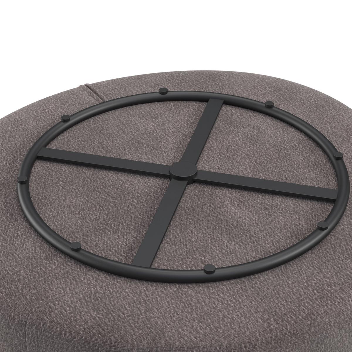 Relaxační křeslo MARIETA, hnědá žinylka, max.140 kg - černá/hnědá, Moderní, kov/dřevo (76/84/78cm) - Bessagi Home