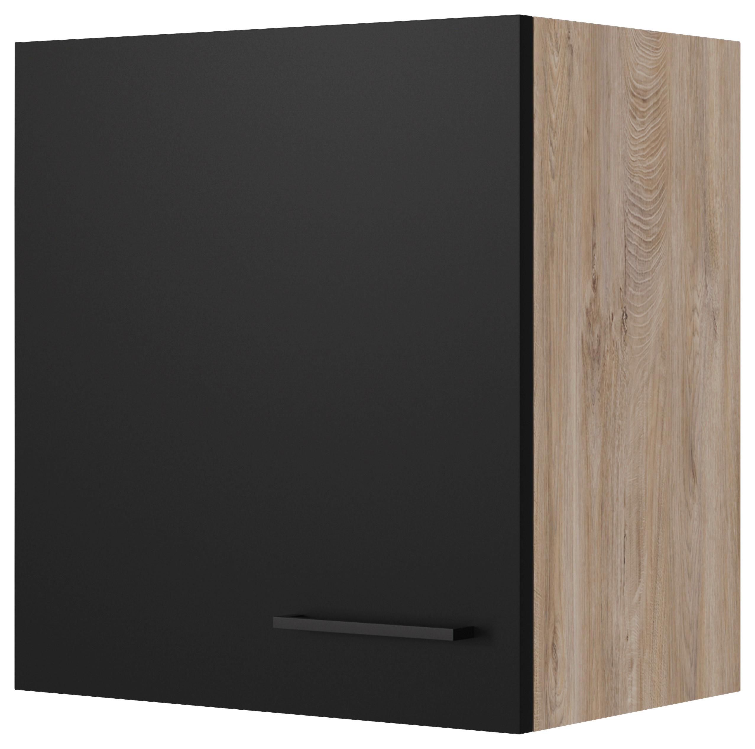 Küchenoberschrank Capri Eiche/schwarz B: 50 Cm - Eichefarben/Schwarz, KONVENTIONELL, Holzwerkstoff (50/54,8/32cm) - FlexWell