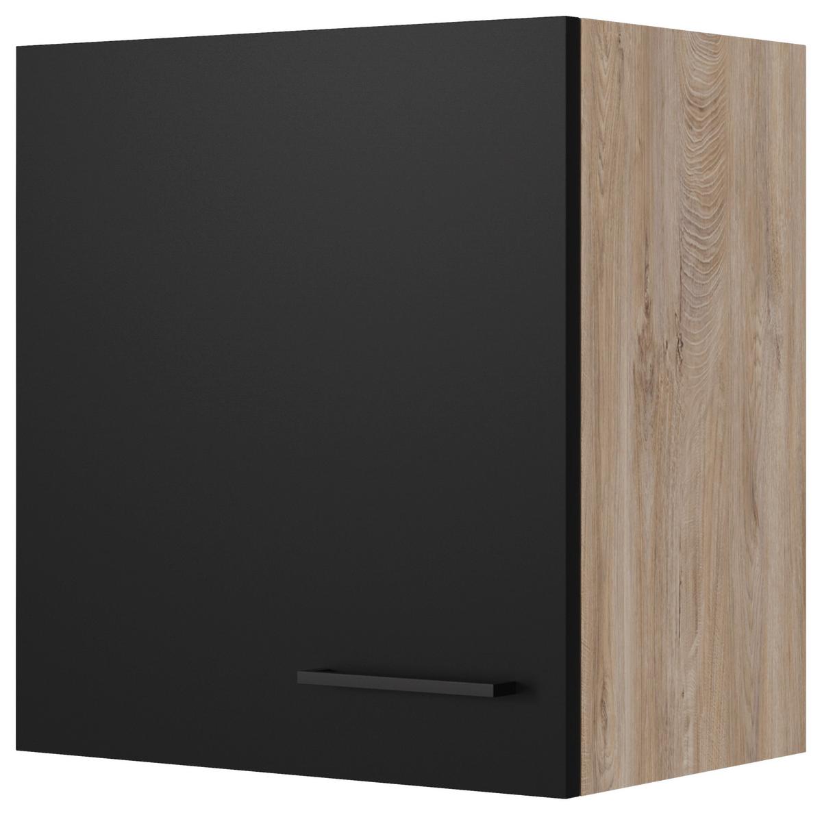 Horná kuchynská skrinka CAPRI CAPRI H 50 - čierna/farba duba, Konventionell, kov/kompozitné drevo (50/54,8/32cm) - FlexWell