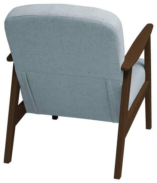 Sessel Retro - Pastellblau/Dunkelbraun, Natur, Holz/Textil (63/78/78cm) - Livetastic