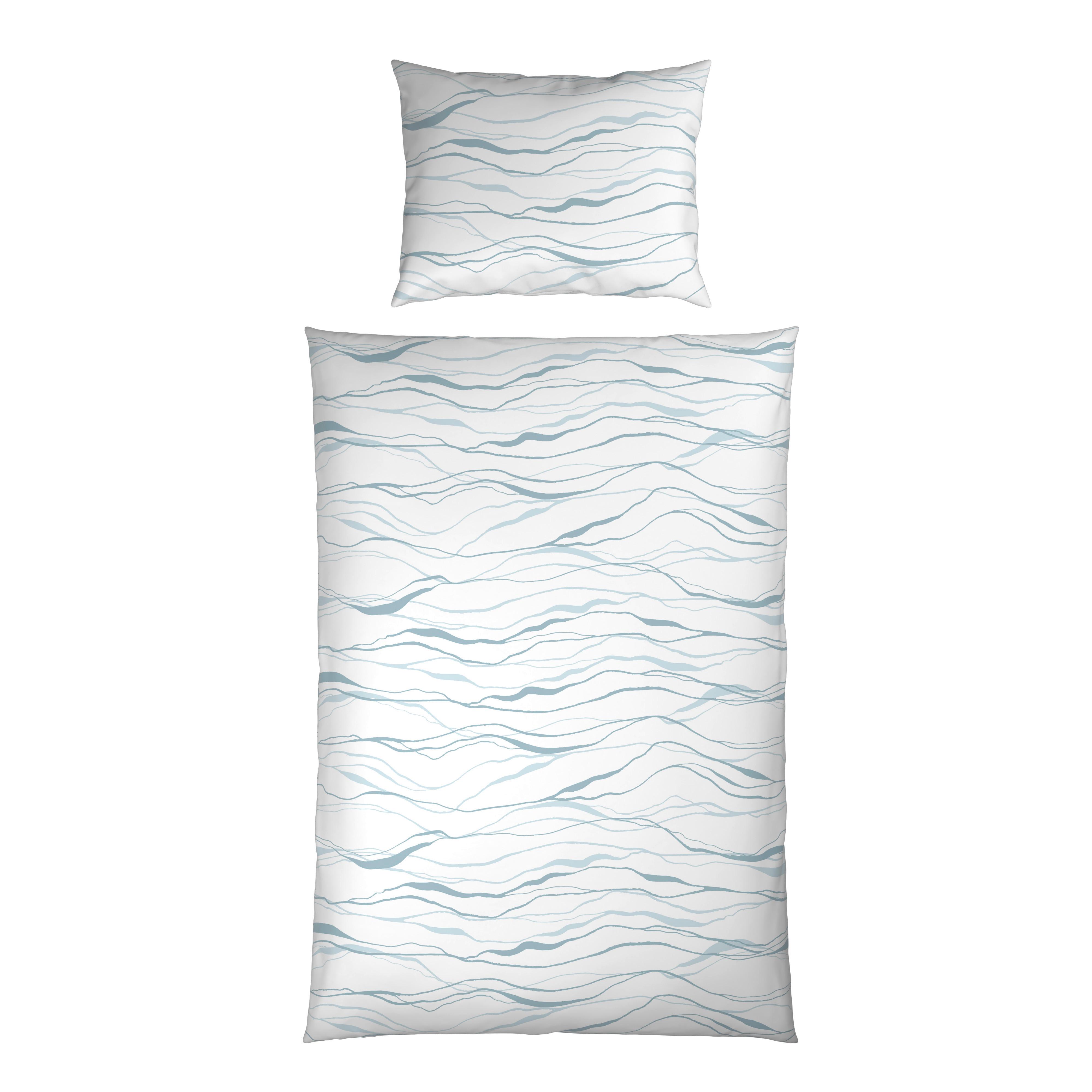 Bettwäsche Dominika - Blau/Weiß, ROMANTIK / LANDHAUS, Textil - James Wood