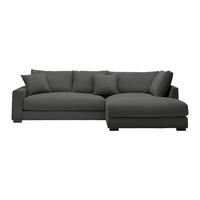 Rohová sedačka PEDRO, pravá, antracitová - černá/antracitová, Moderní, textil/plast (300/190cm) - Mömax