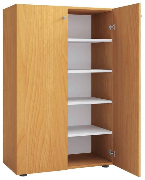 Schuhschrank Lona XL Buche Dekor 2-Türig B: 70 cm - Buchefarben/Schwarz, KONVENTIONELL, Holzwerkstoff (70/110/39cm) - MID.YOU