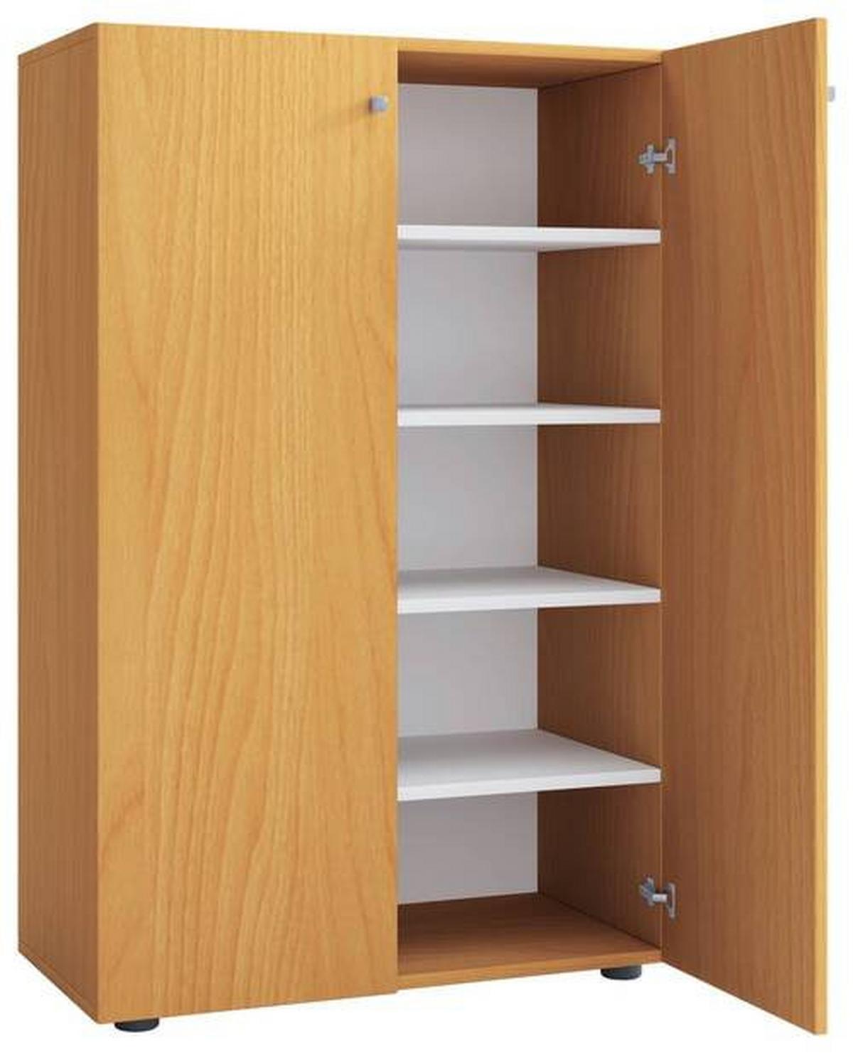 Schuhschrank Lona XL Buche Dekor 2-Türig B: 70 cm - Buchefarben/Schwarz, KONVENTIONELL, Holzwerkstoff (70/110/39cm) - MID.YOU