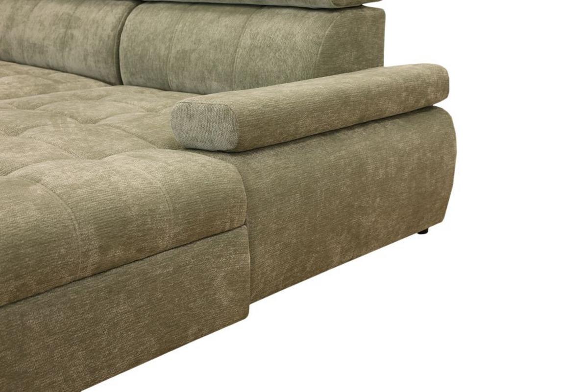 Rohová sedačka VEGAS, pravá, šalviovozelená ženilka - čierna/šalviovozelená, Design, drevo/textil (294/173cm)