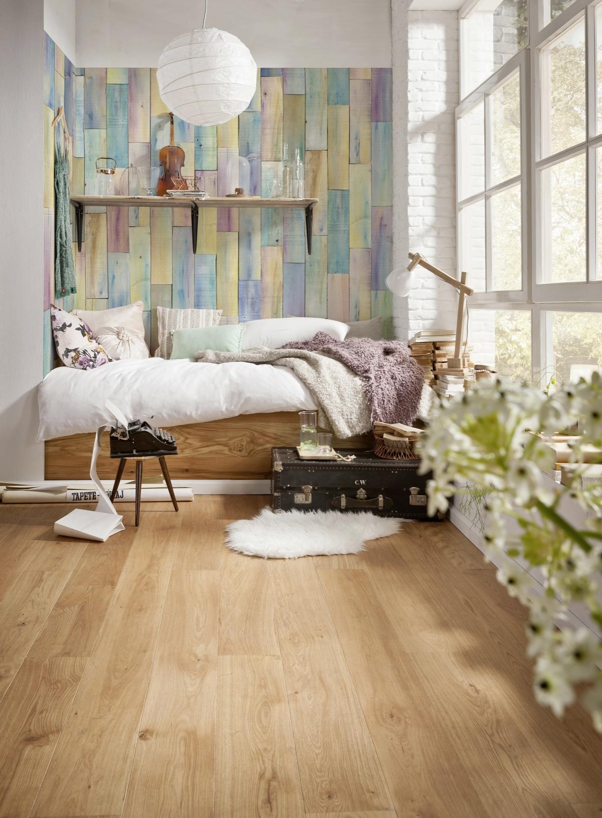 Vliestapete Holzdesign - Multicolor, LIFESTYLE, Papier (368/248cm)