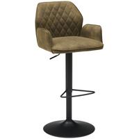 Barhocker höhenverstellbar mit Lehne Wanda Webstoff grün - Schwarz/Grün, KONVENTIONELL, Textil/Metall (51/90-111/52cm) - MID.YOU
