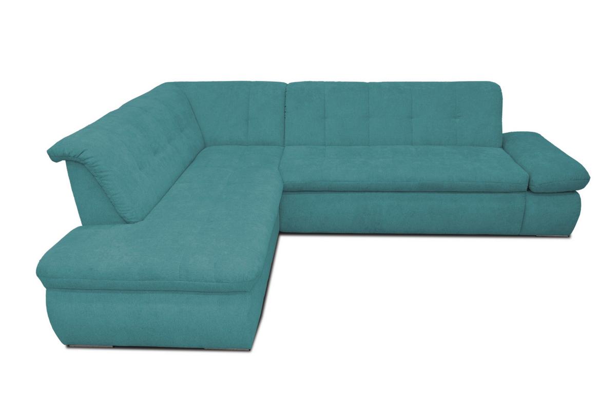 Ecksofa Moric Petrol Mikrofaser - Chromfarben/Petrol, KONVENTIONELL, Textil (216/273cm) - MID.YOU