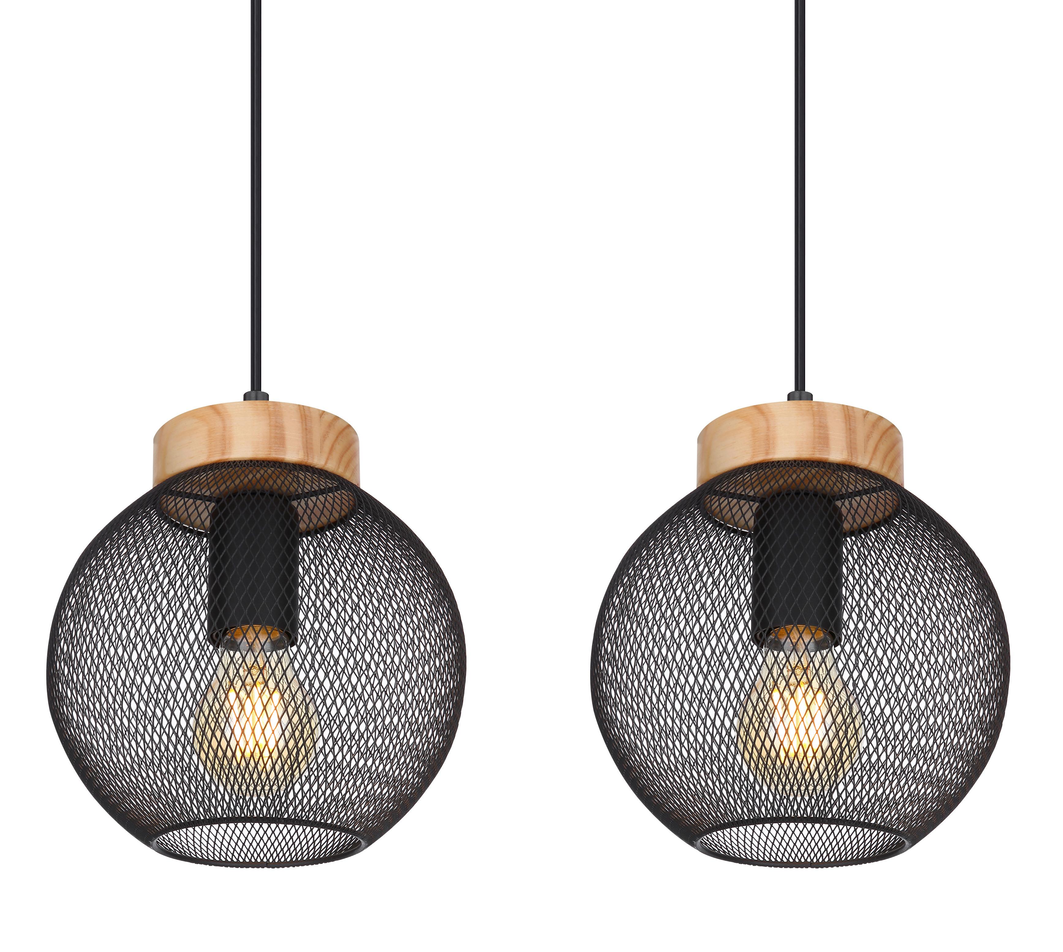 Hängeleuchte H: 120 cm 4-Flammig, Braun/Schwarz