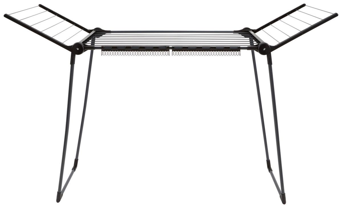 Standtrockner 81690 Pegasus Solid Black - Schwarz, Basics, Kunststoff/Metall (157/87/55cm) - Leifheit