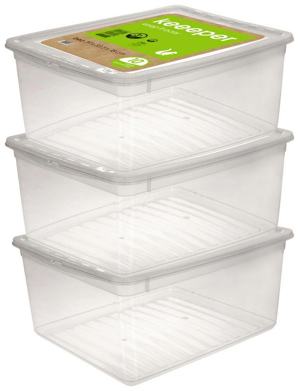 Transparente Aufbewahrungsboxen im Set