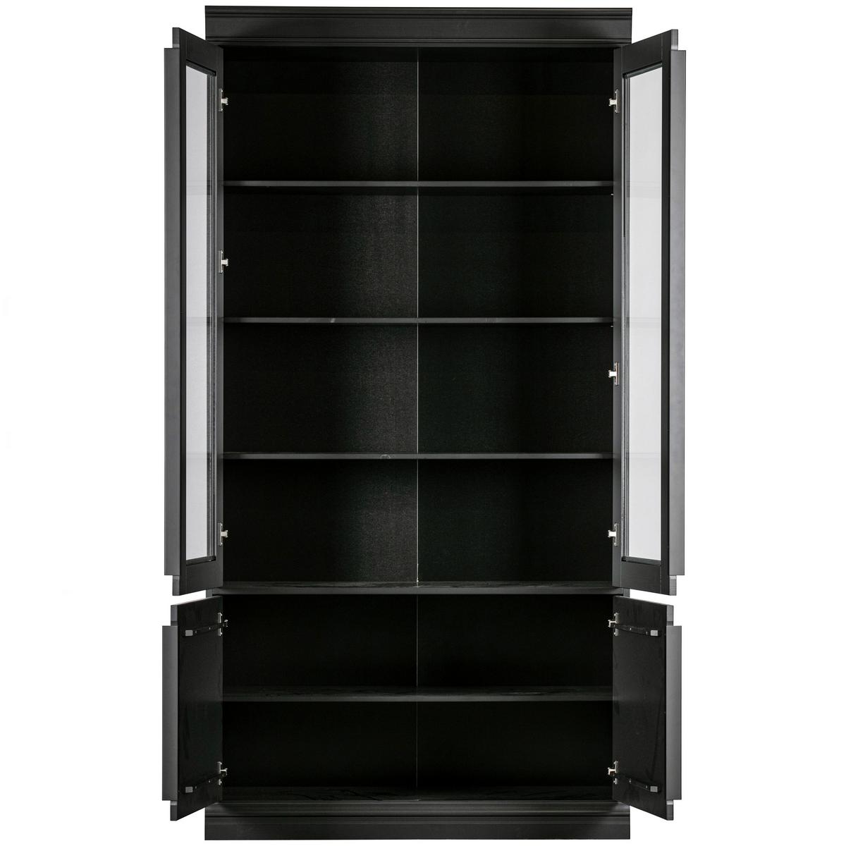 Vitrine Organize Schwarz B: 110 Cm - Schwarz, Design, Glas/Holz (110/215/44cm) - Livetastic