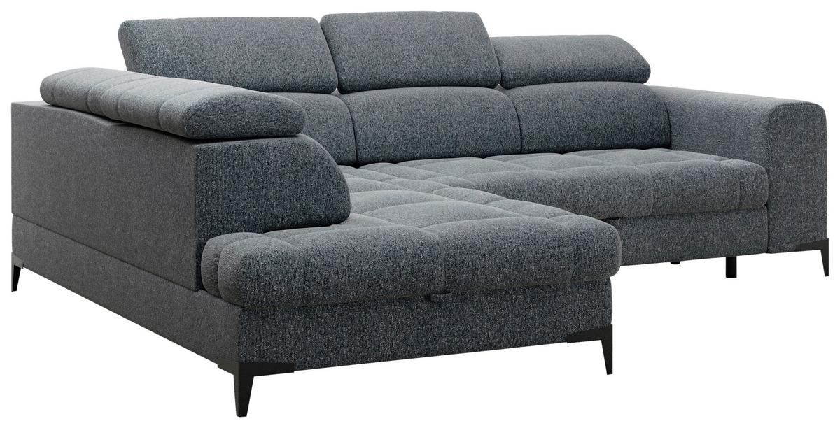 Rohová sedačka MASON, ľavá, tmavosivo-čierna tkanina - čierna/tmavosivá, Modern, kov/drevo (211/271cm) - Mömax
