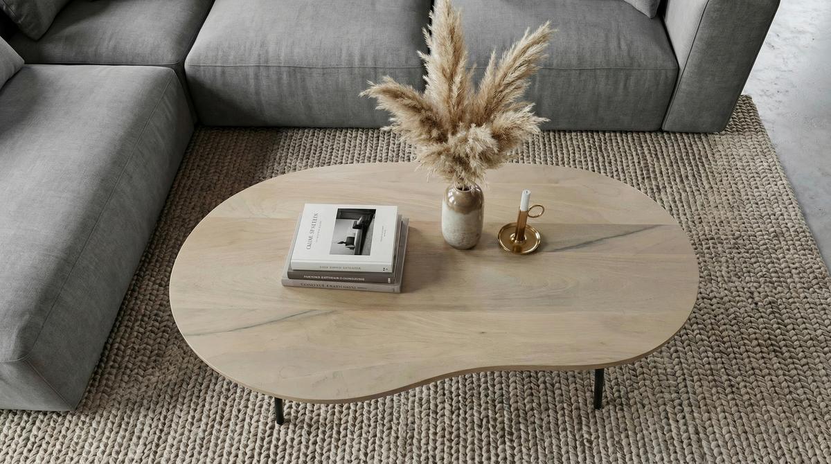 COUCHTISCH Weiß B: 122cm - Schwarz/Weiß, Design, Holz/Metall (122/63/36cm) - MID.YOU
