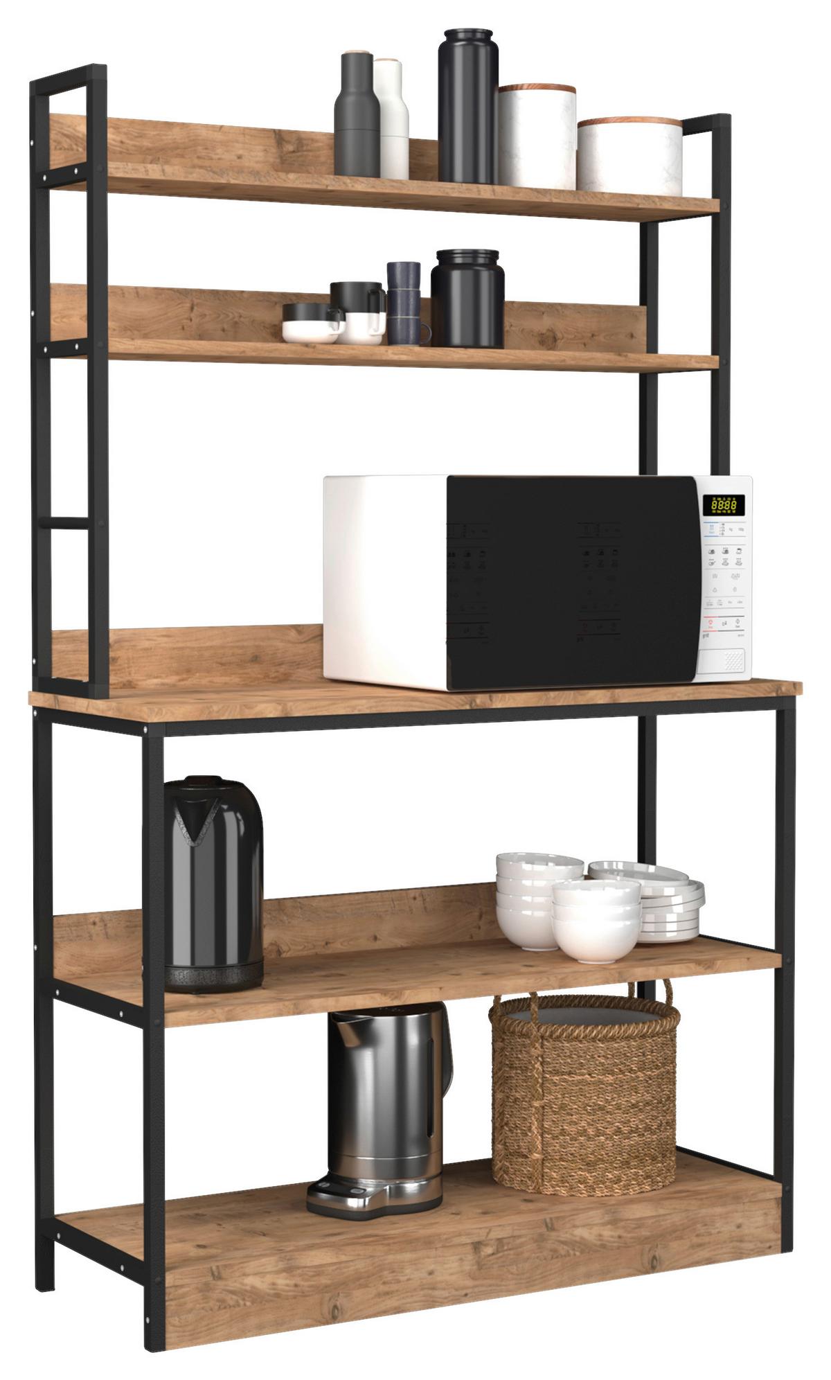 Küchenregal Insasi Honigeiche Dekor - Honigeiche, Design, Holzwerkstoff/Metall (101/161/36cm) - MID.YOU