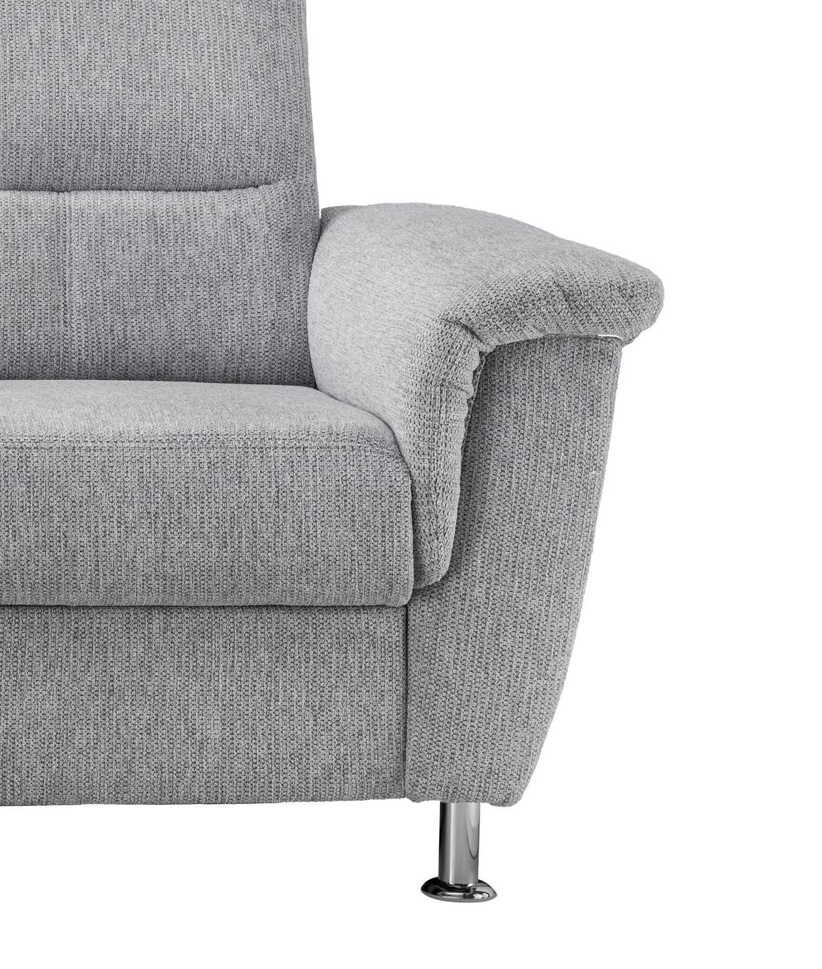 Ecksofa Mit Stauraum Parole Silberfarben Chenille - Chromfarben/Silberfarben, KONVENTIONELL, Textil (184/231cm) - Livetastic
