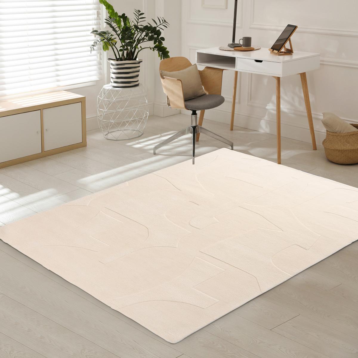 Wollteppich Bermudez Creme Weichteppich - Creme, Basics, Textil (160/230cm)