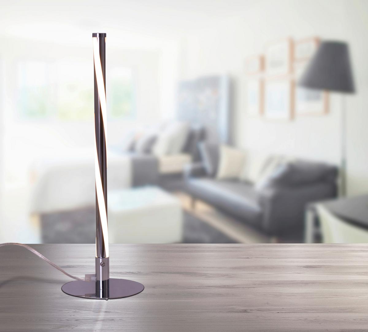 Led-tischlampe Chromfarben Mit Kippschalter - Chromfarben, Design, Kunststoff/Metall (13,5/40cm) - Näve